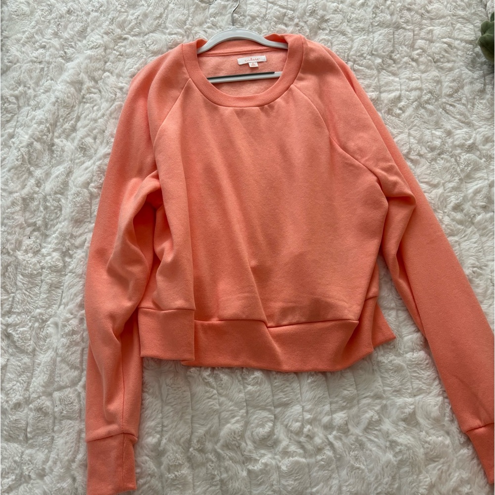 Plain coral neon crewneck